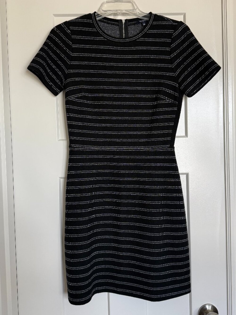 Madewell Women's Black and White Stripped Short Sleeve Dress Size 0